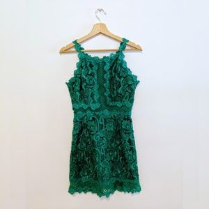 Emerald Green Mini Cocktail Dress